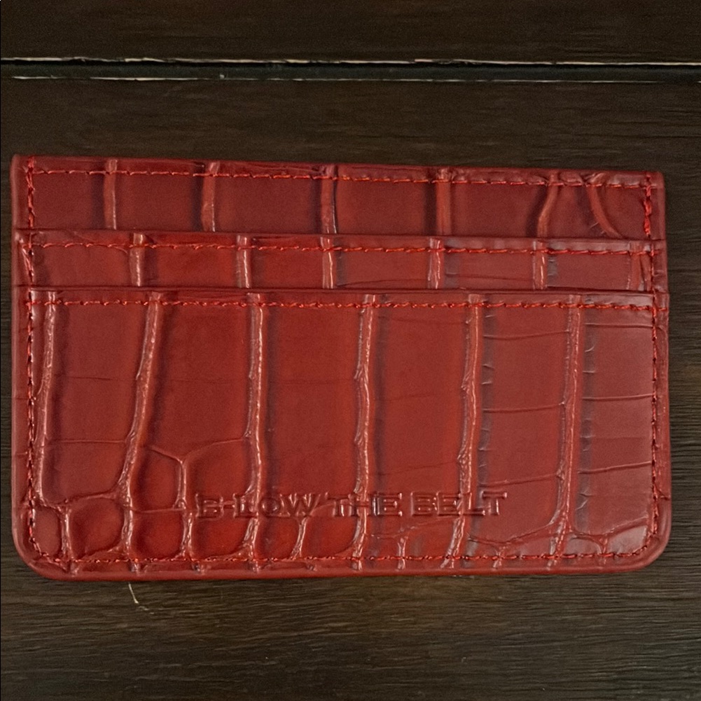 Red Leather Card HolderCoin Purse